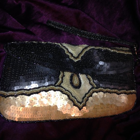 Sequin Beaded clutch purse - Picture 4 of 4